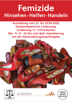 22. bis 29.09.2026: Ausstellung "Femizide. Hinsehen - Helfen - Handeln" im Gemeindezentrum Lindenweg